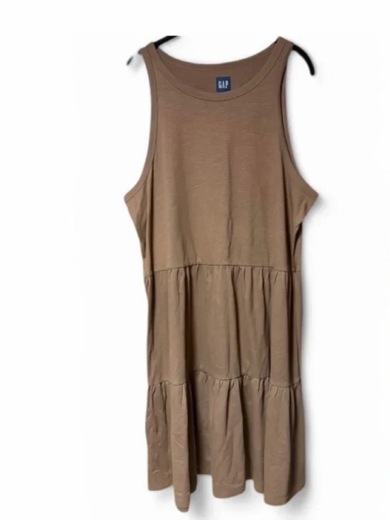 Gap Tiered Sleeveless Dress In Mocha NWT - Picture 2 of 5